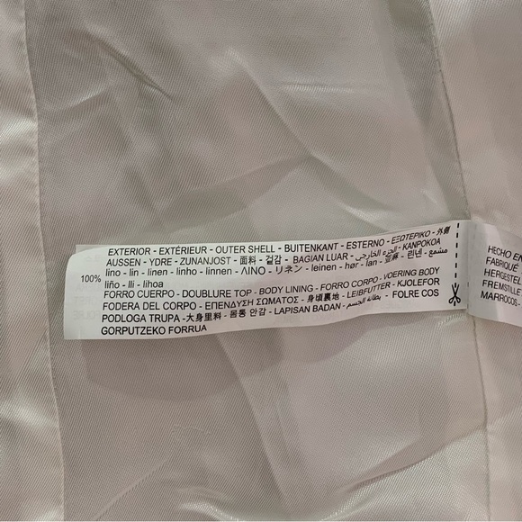 ZARA Cream Linen Open Blazer With 3/4 Sleeves XS - Picture 8 of 13